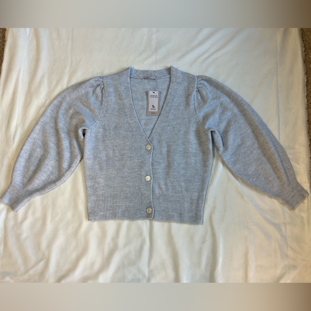 Women's Light Gray Cardigan Sweater‎ Size 14